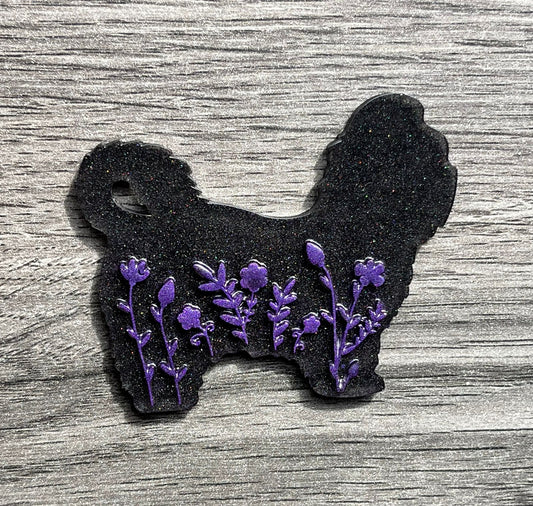 Resin Dog With Flowers