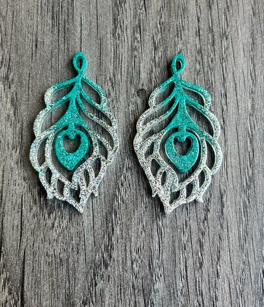 Resin Feather Earrings