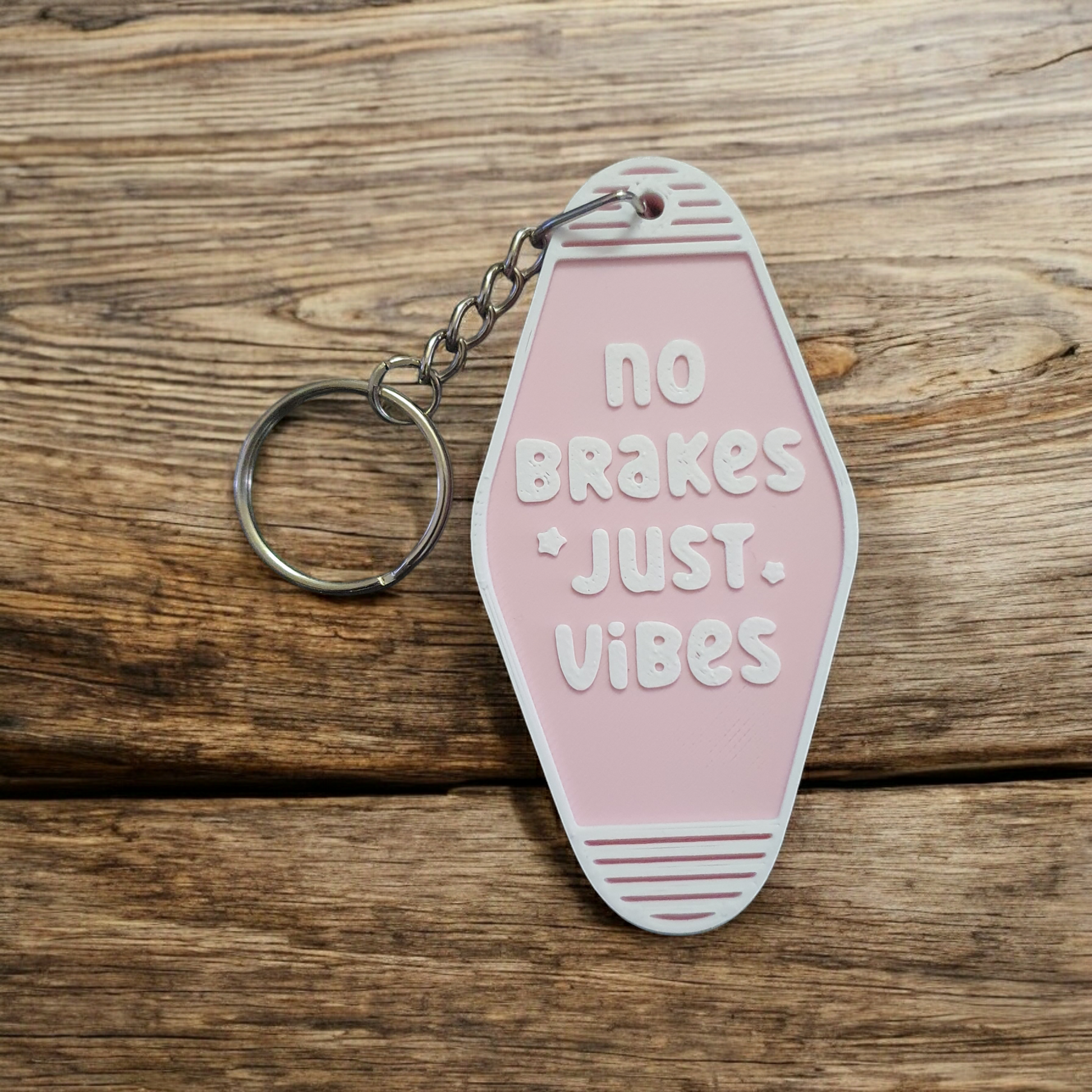 No Breaks Just Vibes Keychain