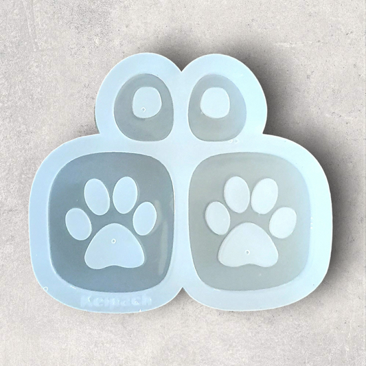 Paw Print Earrings Set Silicone Resin Mould - Keipach