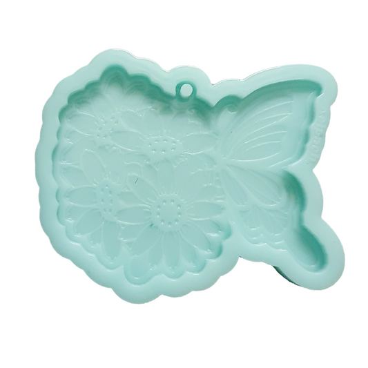 Butterfly with Flowers Silicone Resin Mould - Keipach