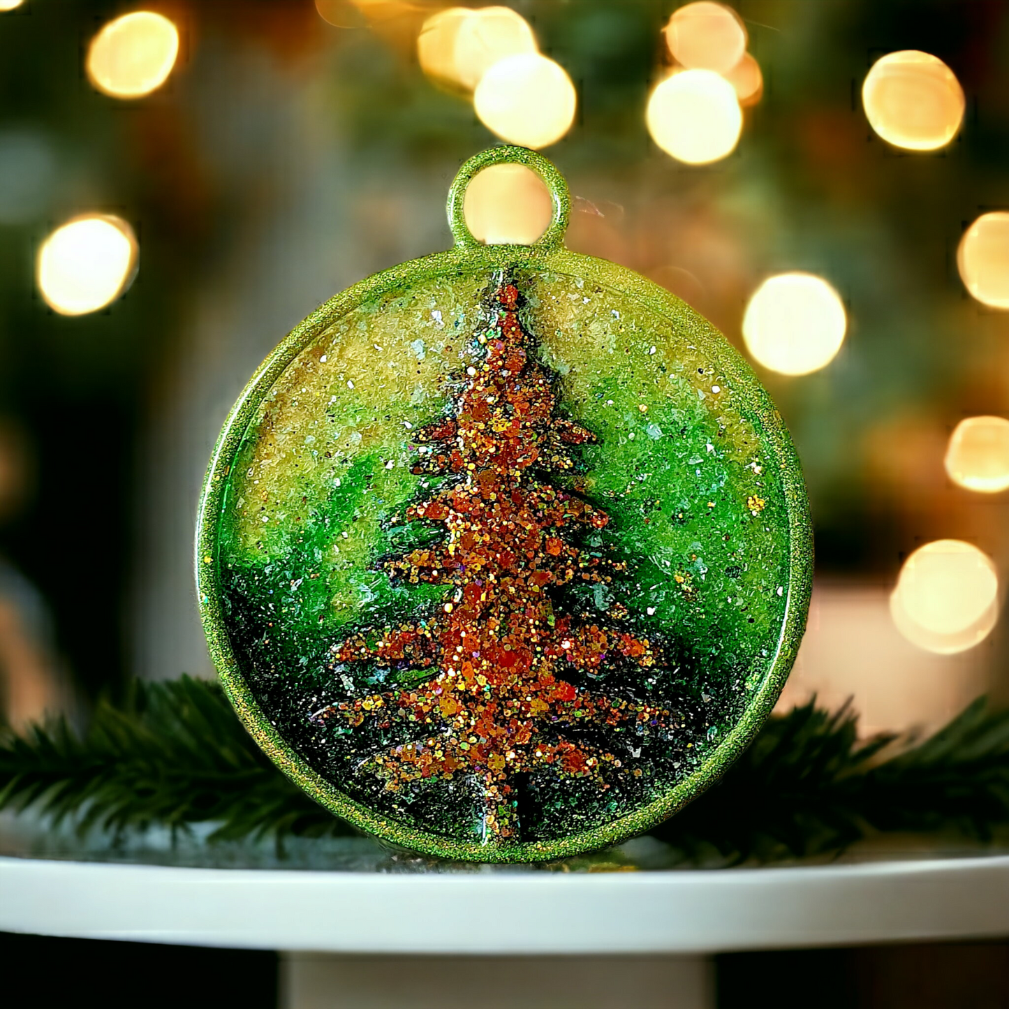 Christmas Tree Druzy Bauble Silicone Resin Mould - Keipach
