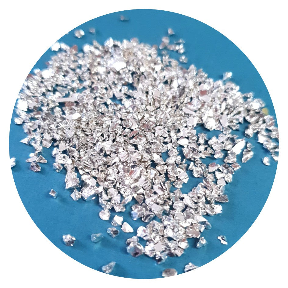 Metallic Glass Chips - Silver (Medium) - Keipach