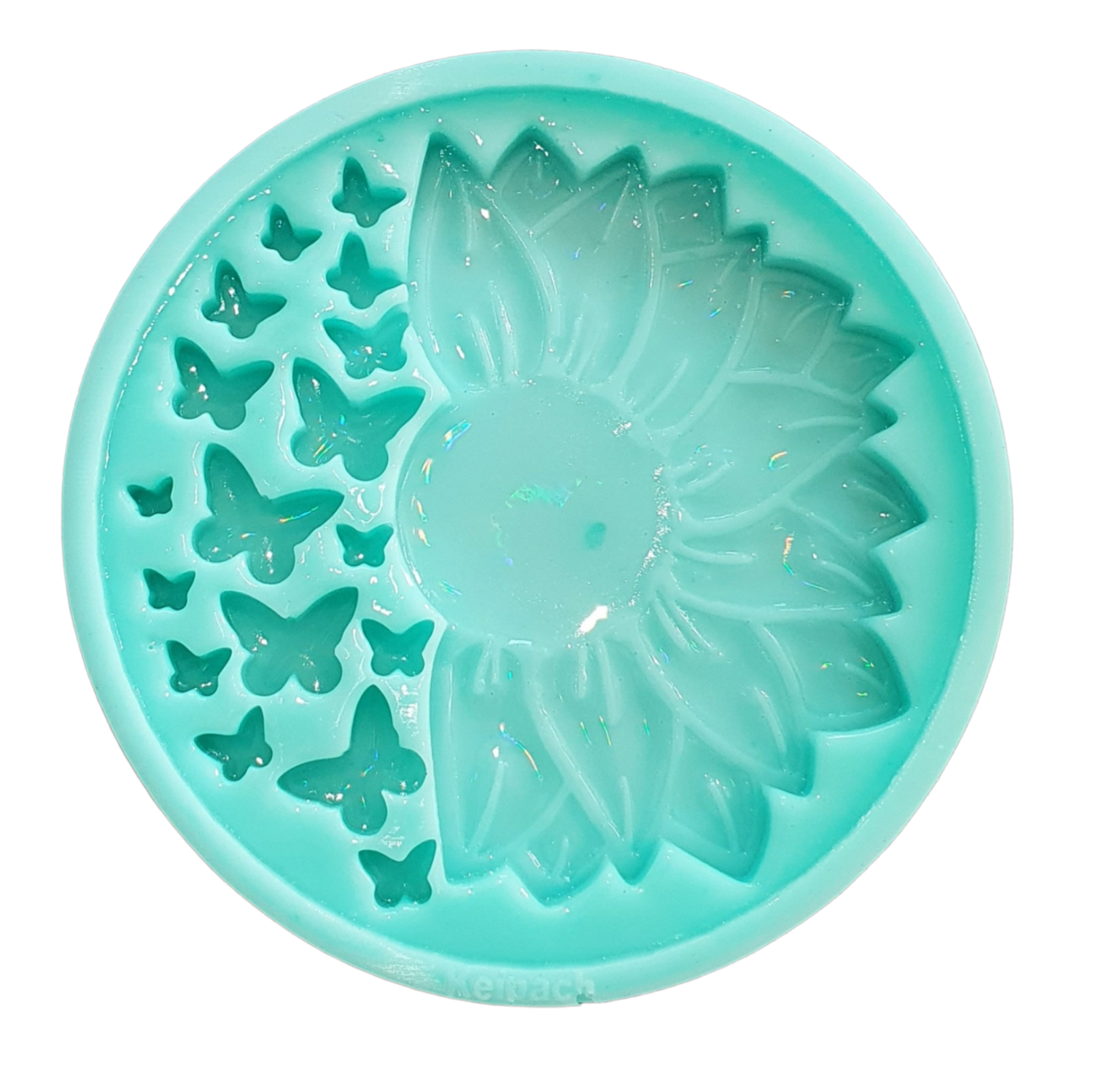 Holographic Sunflower and Butterflies Silicone Resin Mould - Keipach