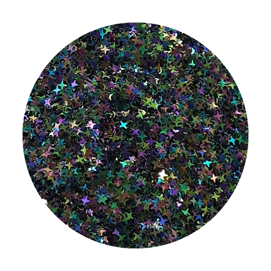 Black Holographic Stars Sequins - Keipach
