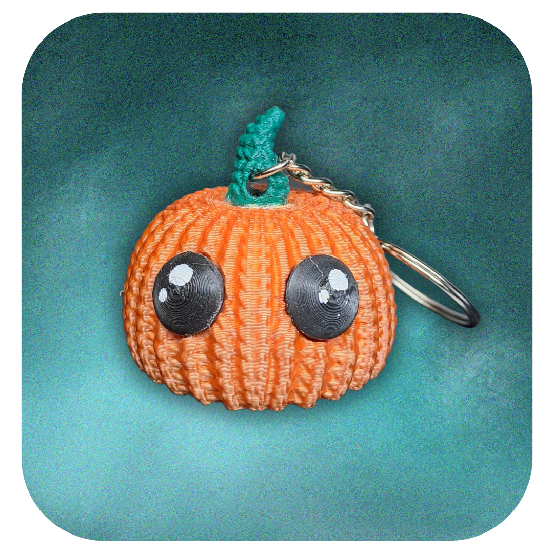 Crocheted Pumpkin & Crocheted Pumpkin Keychain - Keipach