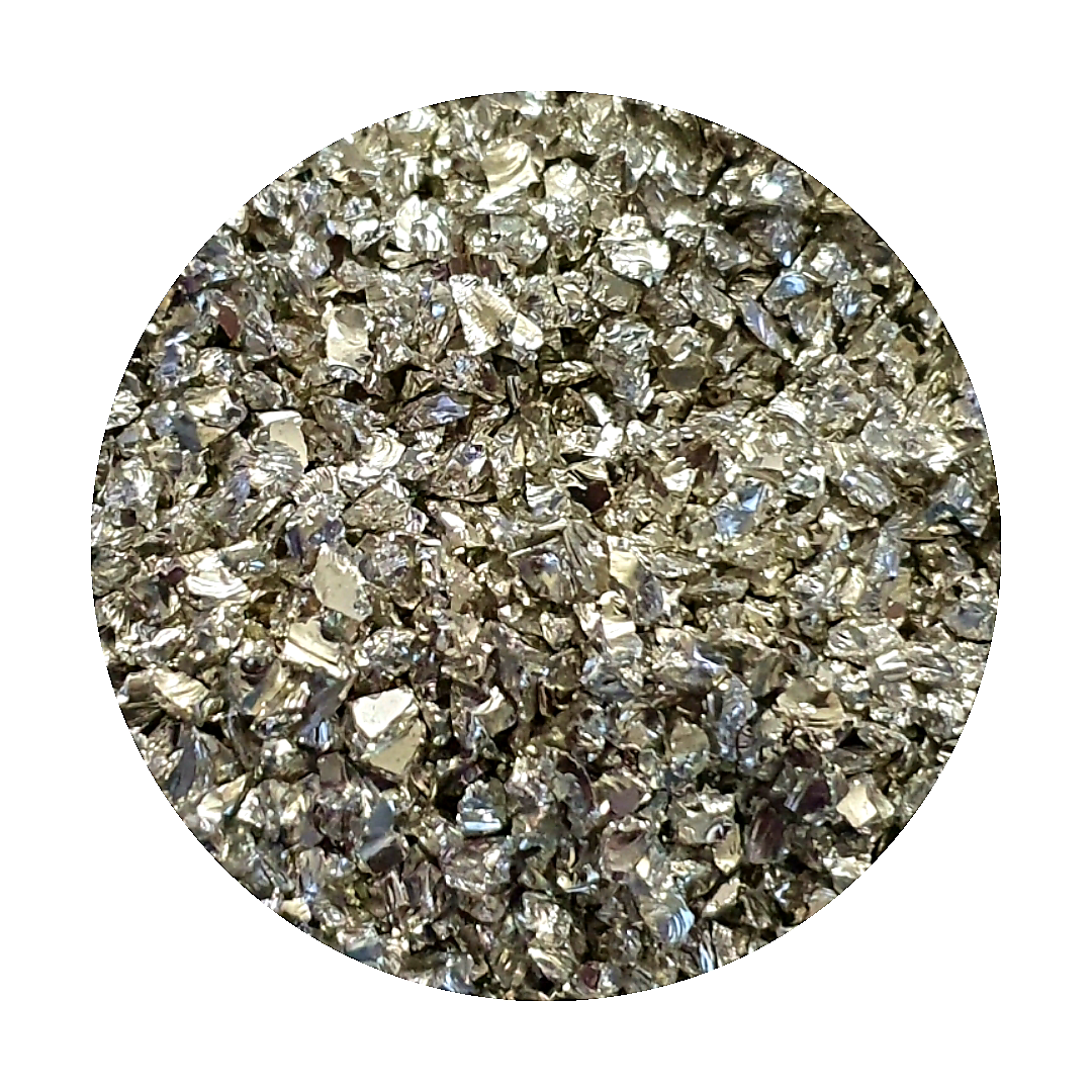 Metallic Glass Chips - Silver (Large) - Keipach