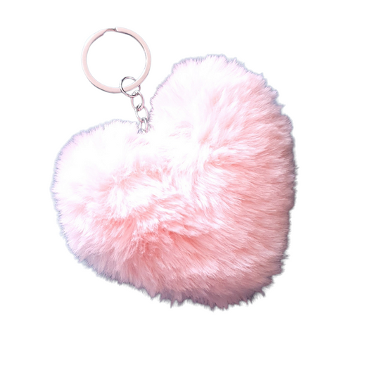 Pom Pom Heart Keychain - Pink - Keipach