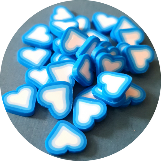 Blue Hearts Polymer Clay - Keipach